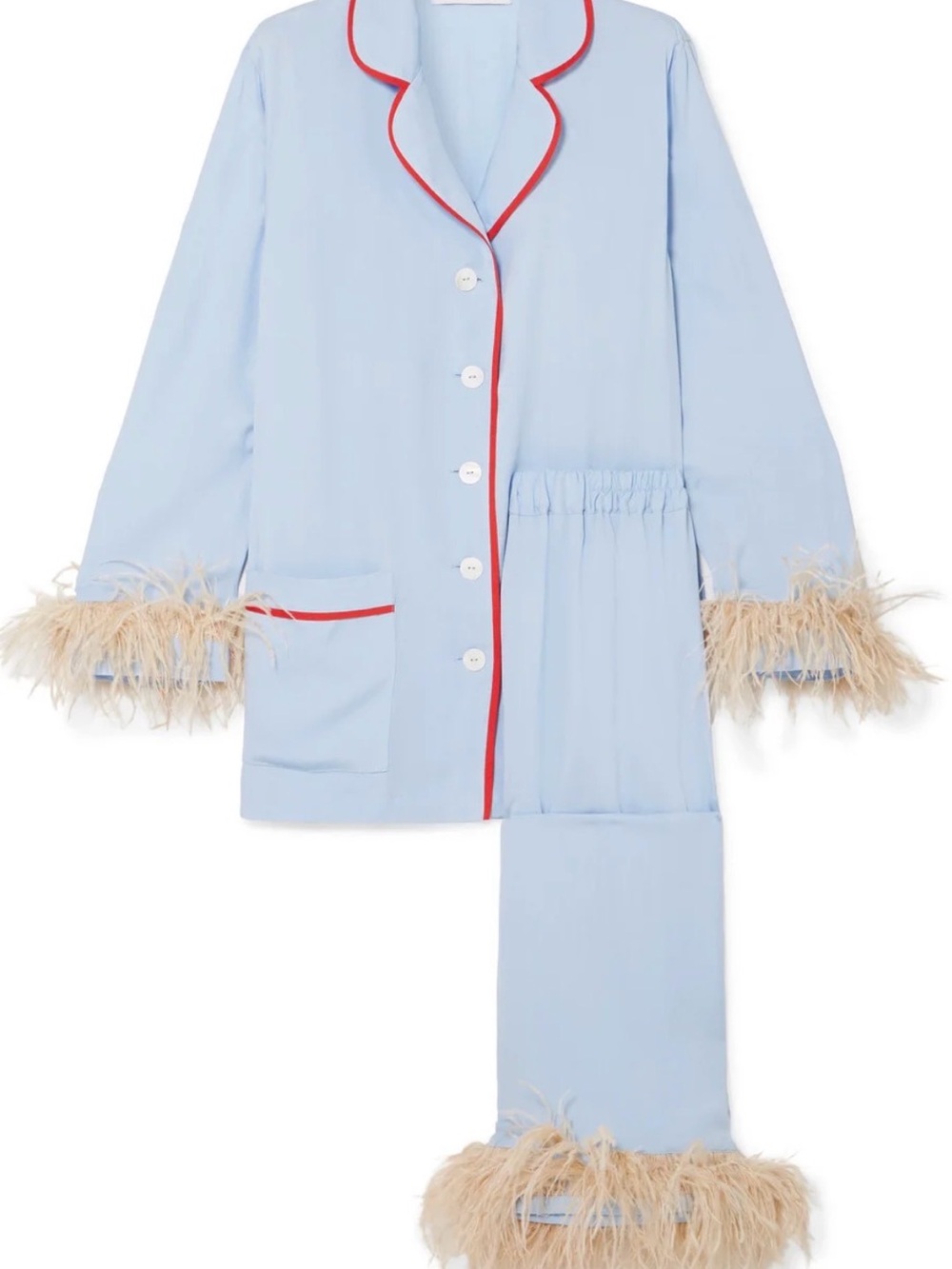 Rare Sleeper Party Pajama Set w/ Detachable Ostrich Feathers | Blue Sold Out